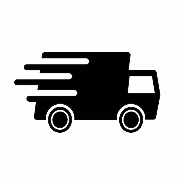 Ícone de vetor de arte de linha de caminhão de entrega em movimento rápido para aplicativos e sites de transporte